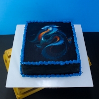Blue Dragon Print Cake - 1.5Kg
